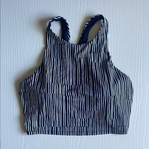 Athleta Black and White Crop Tankini